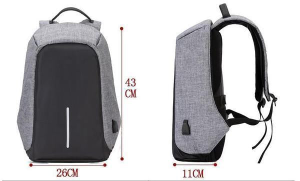 Unisex Backpack Anti Theft With USB Charging Laptop Business and Travel Bag