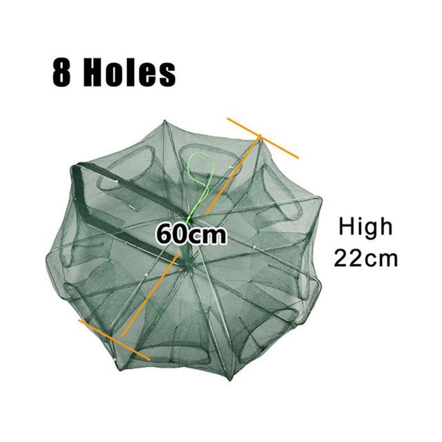 Folded Portable Hexagon Fishing Net Crayfish Fish Automatic TrapFish Shrimp Minnow Crab Baits Cast Mesh Trap  6/8/12Holes