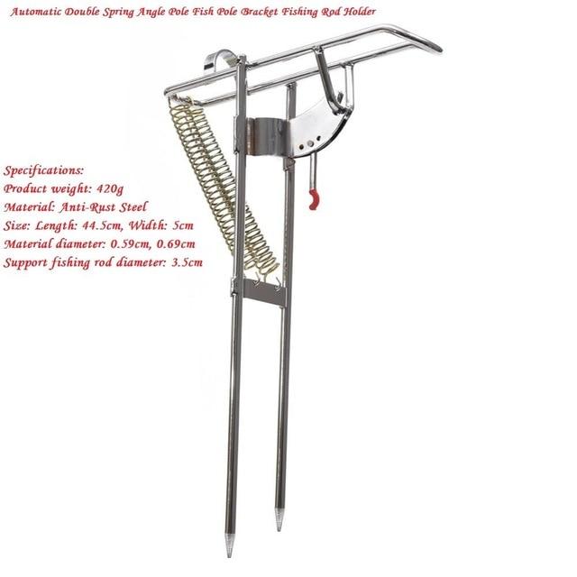 Automatic Double Spring Angle Fishing Pole Tackle Bracket Anti-Rust Steel Fishing Bracket Rod Holder Fish Tackle Pesca Accessory