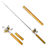 Balight Portable Pocket Telescopic Mini Fishing Pole Pen Shape Folded Fishing Rods With Reel Wheel New