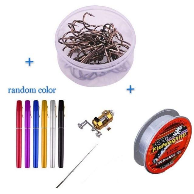 Balight Portable Pocket Telescopic Mini Fishing Pole Pen Shape Folded Fishing Rods With Reel Wheel New