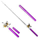 Balight Portable Pocket Telescopic Mini Fishing Pole Pen Shape Folded Fishing Rods With Reel Wheel New