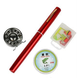 Balight Portable Pocket Telescopic Mini Fishing Pole Pen Shape Folded Fishing Rods With Reel Wheel New